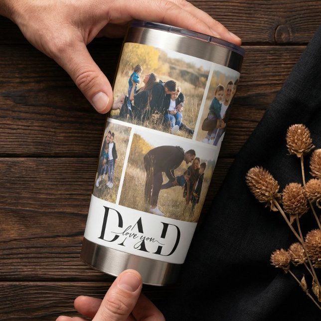 We Love You Dad Personalized Father Photo Collage Insulated Tumbler (We Love You Dad Personalized Father Photo Collage Insulated Tumbler)
