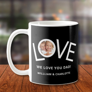We love You Dad Photo Black Coffee Mug