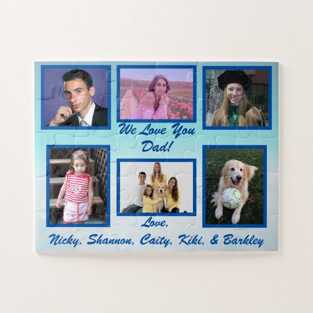 "We Love You Dad" Photo Gift Jigsaw Puzzle (Horizontal)