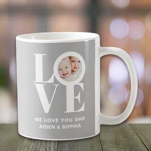 We Love You Dad Photo Grey Coffee Mug