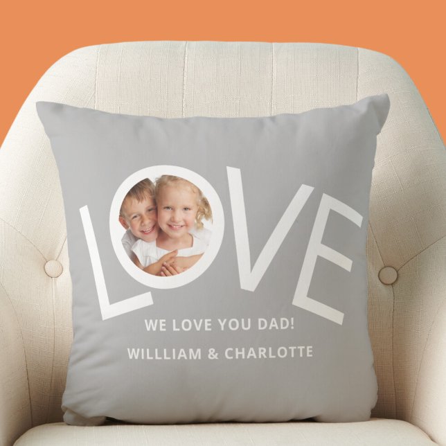 We love You Dad Photo Grey Cushion (Creator Uploaded)