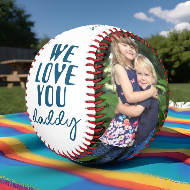 We Love You Daddy 2 Photo Collage Baseball (Creator Uploaded)