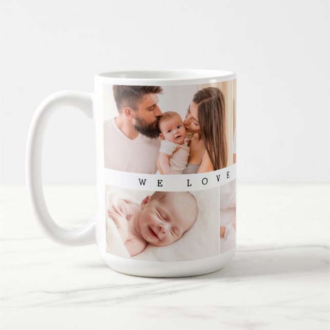 We love you Daddy 6 photo collage custom  Coffee Mug (Left)