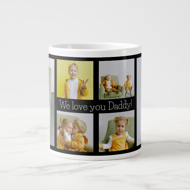 We Love You Daddy 6 Photo  Large Coffee Mug (Front)