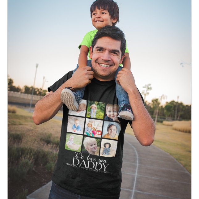 We Love You Daddy Beautiful Collage 9 Photos T-Shirt (Creator Uploaded)