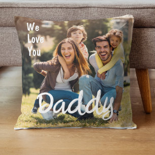 We Love You Daddy Custom Photo Father's Day Cushion