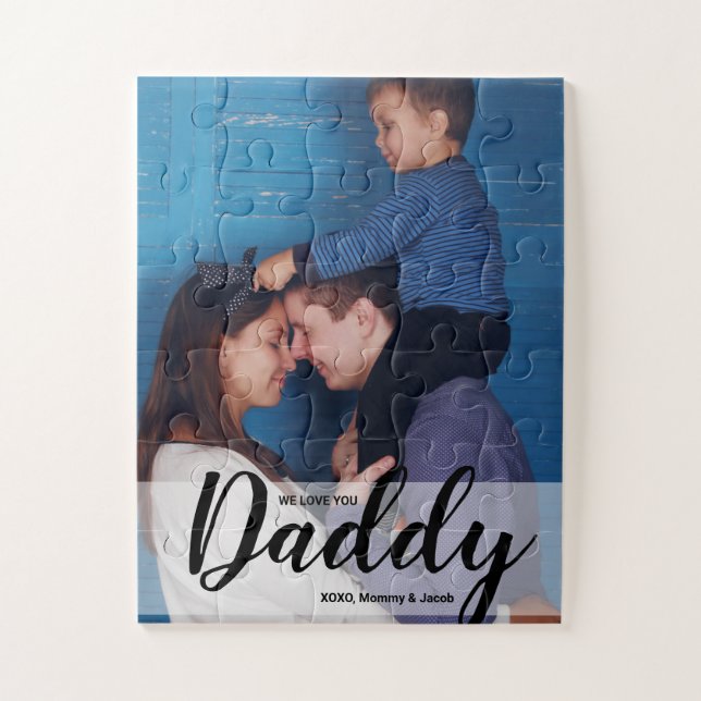 We love you Daddy Custom Photo Names Jigsaw Puzzle (Vertical)