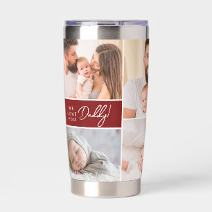 We Love you Daddy Custom Photos Father's Day Red Insulated Tumbler