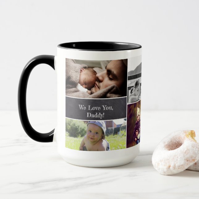 We love you Daddy Customisable Photo collage Mug (With Donut)