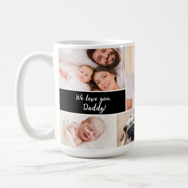 We love you Daddy! Dad Photo collage Coffee Mug (Left)