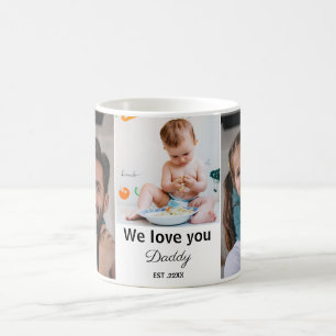 We love you daddy EST photo collage minimalist Coffee Mug