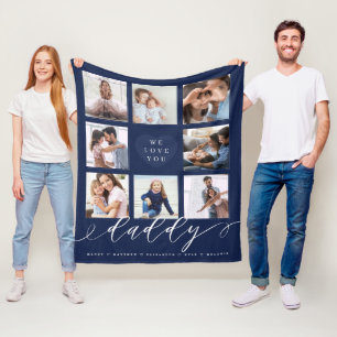 We Love You Daddy Grandchildren & Family Photos Fleece Blanket