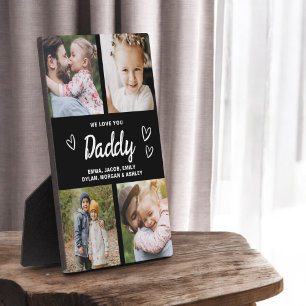 We Love You Daddy Modern Photo Collage Plaque