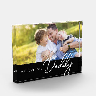 We love you Daddy Modern Type Custom Photo Block