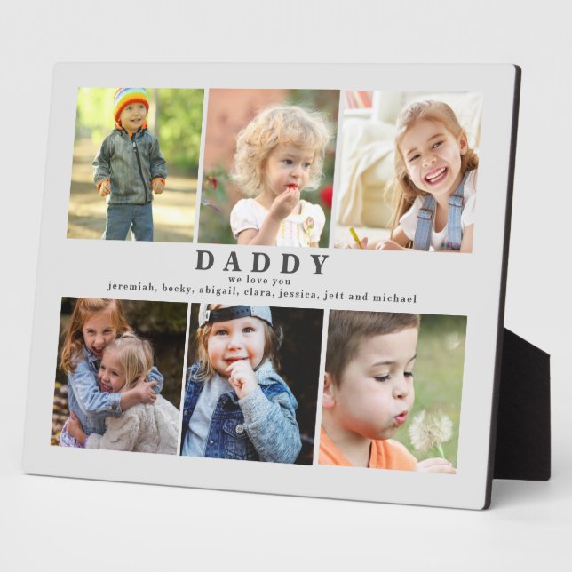 We love You Daddy Names Photo Collage II Plaque (Side)