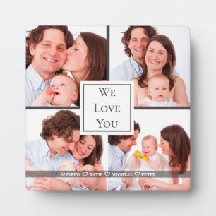 We Love you Daddy, Personalized 4 Photo College  Plaque