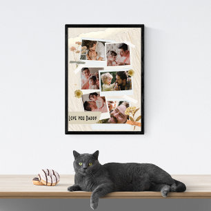 We Love You Daddy Photo Collage Poster