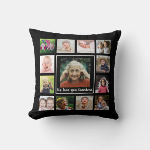 We Love You Grandma 13 Photo Collage Keepsake  Cushion