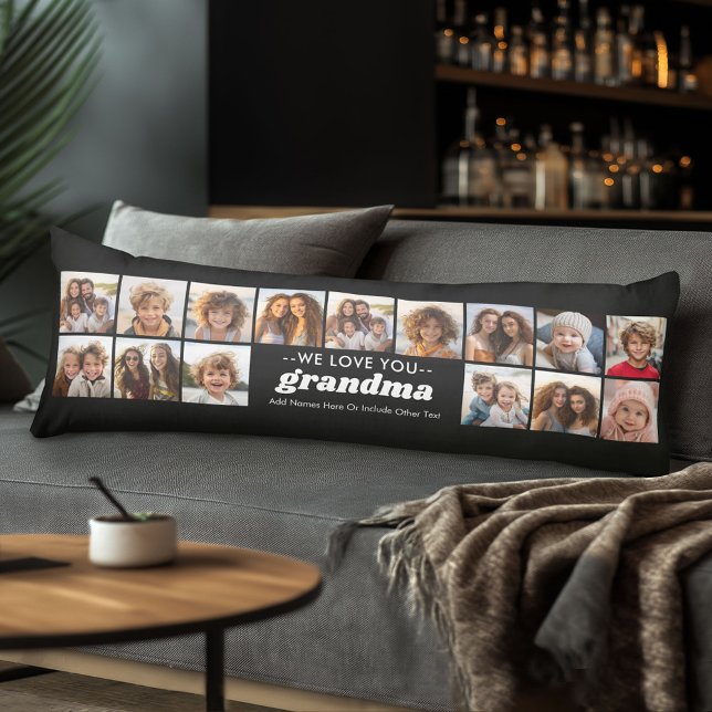 We Love You Grandma - 15 Photo Collage Body Cushion (Body Pillow with Photo Collage)