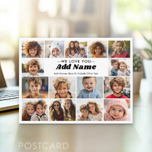 We Love You Grandma - 15 Photo Collage Postcard