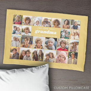 We Love You Grandma - 23 Photo Collage Pillowcase