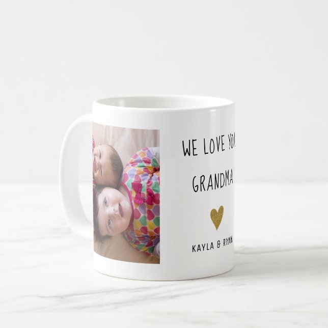 We Love You Grandma 2 Photo Collage Coffee Mug (Front Left)