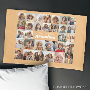 We Love You Grandma - 30 Photo Collage Pillowcase