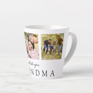 We Love You Grandma 3 Photo Personalised Monogram Latte Mug