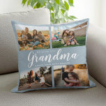 We Love You Grandma 4 Photo Collage Cushion<br><div class="desc">Say we love you to grandma this holiday season with a personalised Christmas gift throw pillow featuring 4 of your favourite photos and grandchildren kids names and . All text in this design is editable so you can add your own message or text. Available in a variety colours, styles and...</div>