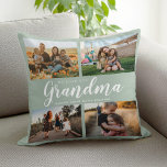 We Love You Grandma 4 Photo Collage Cushion<br><div class="desc">Say we love you to grandma this holiday season with a personalised Christmas gift throw pillow featuring 4 of your favourite photos and grandchildren kids names and . All text in this design is editable so you can add your own message or text. Available in a variety colours, styles and...</div>