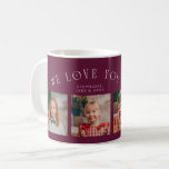 We Love You Grandma 4-Photo Cranberry Coffee Mug<br><div class="desc">Perfect gift for a grandmother on mother's day or birthday featuring a text on a curved line that says "we love you grandma" with 4 photos on the bottom half. The color is cranberry.</div>