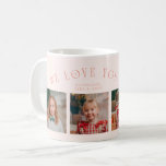 We Love You Grandma 4-Photo Peach Coffee Mug<br><div class="desc">Perfect gift for a grandmother on mother's day or birthday featuring a text on a curved line that says "we love you grandma" with 4 photos on the bottom half. The color is peach.</div>