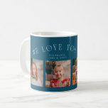 We Love You Grandma 4-Photo Teal Coffee Mug<br><div class="desc">Perfect gift for a grandmother on mother's day or birthday featuring a text on a curved line that says "we love you grandma" with 4 photos on the bottom half. The color is teal.</div>