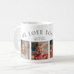 We Love You Grandma 4-Photo White  Coffee Mug<br><div class="desc">Perfect gift for a grandmother on mother's day or birthday featuring a text on a curved line that says "we love you grandma" with 4 photos on the bottom half. The color is white.</div>