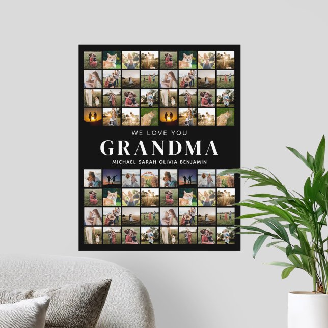 We Love You Grandma 64 Photo Collage Poster (Creator Uploaded)