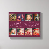 We Love You Grandma | 8 Photo Grid Cranberry