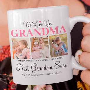We Love You Grandma Custom Photo Collage Mug