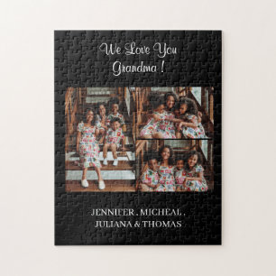 We love you Grandma Custom Photo Collage Script Jigsaw Puzzle