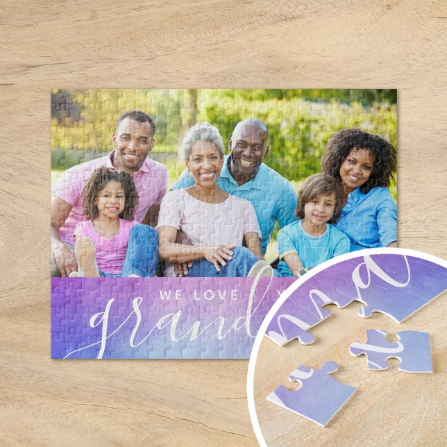 We Love You Grandma Custom Photo Gift Jigsaw Puzzle (Creator Uploaded)