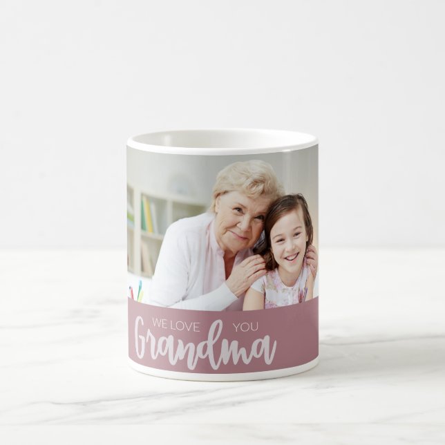 We Love You Grandma Custom Photo Mother's Day Gift Coffee Mug (Center)