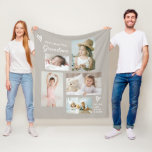 We Love You Grandma Grandkids Photo Collage Fleece Blanket<br><div class="desc">Simple and so sweet and thoughtful, this custom blanket says "We Love you Grandma" in trendy modern typefaces along with the children's names. A stylishly arrange collage that includes 5 of your chosen photos makes a wonderful keepsake to treasure through the years. Handdrawn doodle hearts accent the design to add...</div>
