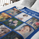 We Love You Grandma & Grandpa Photo Collage Fleece Blanket<br><div class="desc">Give your grandma and Grandpa something special this christmas or any other occassion! Wrap them up in this gorgeous photo collage blanket with text tht reads 'WE LOVE YOU GRANDMA AND GRANDPA' . The font style, size and colour can be changed by clicking on the customise further link after personalising....</div>