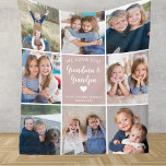 We Love You Grandma Grandpa Photo Collage Pink Fleece Blanket<br><div class="desc">This pink personalised "We love you Grandma & Grandpa" 8-photo collage blanket features a simple heart, accompanied by elegant handwritten script typography and the name of beloved grandchildren. An ideal and heartwarming gift for your grandparents on special occasions like Grandparents day, Anniversary, Christmas, or birthdays. Customise it with photos of...</div>