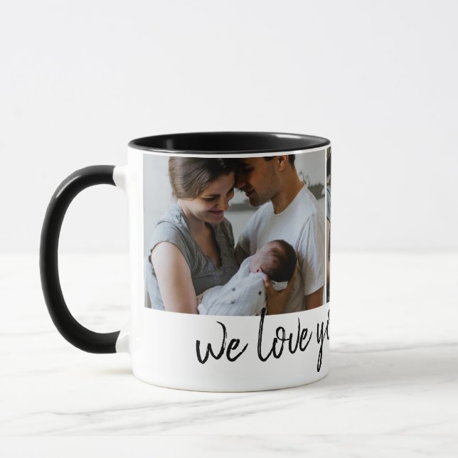 we love you grandma modern photo Grandparents Day Mug (Left)