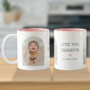 We Love You Grandma Nana 2 Photo Arch 11 oz Two-Tone Coffee Mug