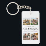 We Love You Grandma Personalised 4 Photo Collage Key Ring<br><div class="desc">Say we love you to grandma this with a personalised gift keychain featuring 4 of your favourite photos and grandchildren kids names. All text in this design is editable so you can add your own message or text. Available in a variety colours,  styles and products.</div>