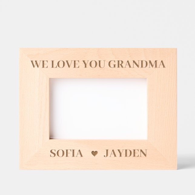 We Love You Grandma Personalised Etched Frames (Front)