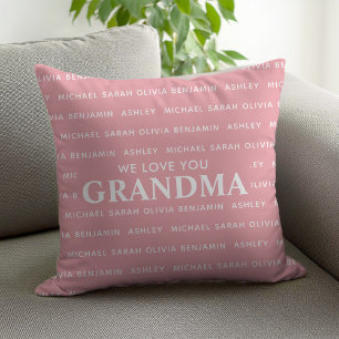 We Love You Grandma Personalised Kids Names Cushion