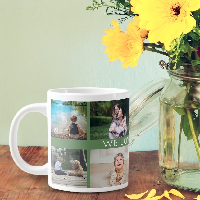 We Love You Grandma Personalised Photo Collage Large Coffee Mug (Creator Uploaded)