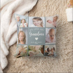 We Love You Grandma Photo Collage Blue Cushion<br><div class="desc">This blue 8-photo collage modern throw pillow features the heartfelt message, "We love you Grandma" and a simple heart. Ideal for a birthday or Christmas gift for your grandmother, this cushion can be personalised with pictures of favourite grandchildren, transforming it into a cherished keepsake to be treasured for years to...</div>